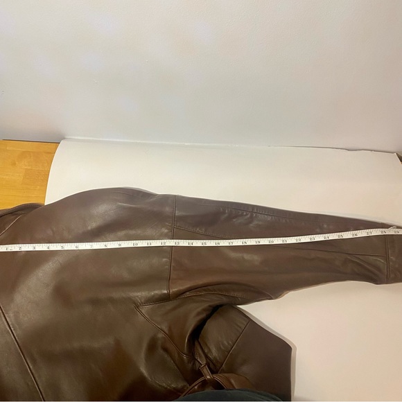 Remy Vintage Brown Buttery Soft Leather Belted Oversized Unisex Jacket, Med/Lg - Picture 13 of 16
